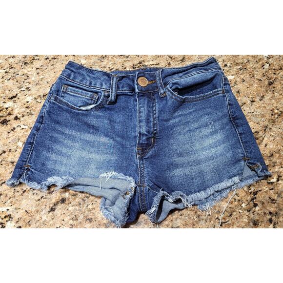 SO Stretch High-Rise Blue Denim Jean Shorts Size 1/25W - Picture 8 of 8